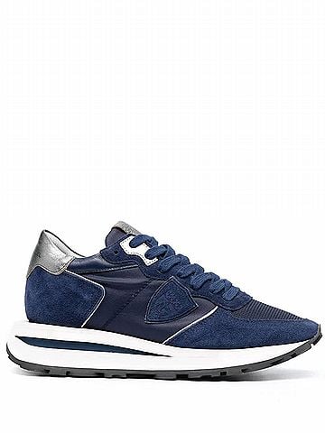 Philippe Model Women's Tropez Haute Low Sneaker in Mondial Bluette (view 1)