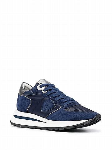Philippe Model Women's Tropez Haute Low Sneaker in Mondial Bluette (view 2)