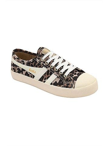 Gola Women's Coaster Leopard Trainers Sneakers in Tan/Off White (view 2)