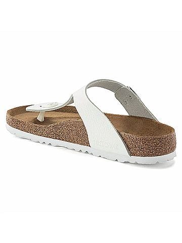 Birkenstock Women's Gizeh Leather Thong Sandal in White (view 2)