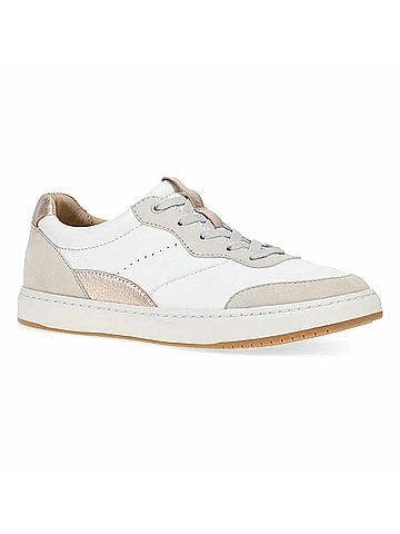Dansko Women's Josey Sneaker in White/Rose Gold Nappa (view 1)