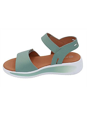 Eric Michael Women's Augusta Open-Toe Sandal in Teal (view 2)