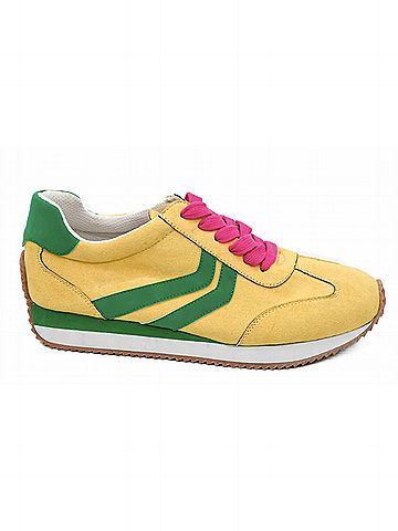 Corkys Women's Kickoff Sneakers in Yellow Green Combo (view 1)