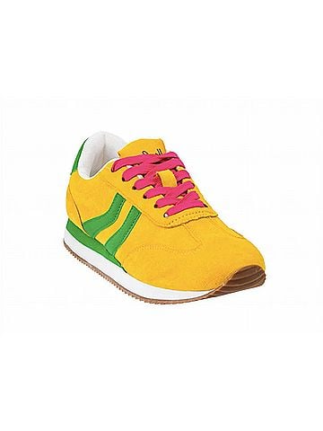 Corkys Women's Kickoff Sneakers in Yellow Green Combo (view 2)