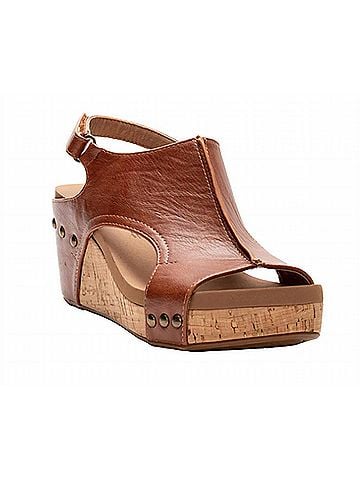 Corkys Women's Whiskey Smooth Carley Wedge Sandals in Brown (view 2)