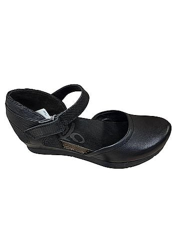 otBt Women's Companion Mary Jane Wedge Shoes in Black (view 1)