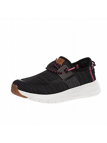Hey Dude Women's Sirocco Stretch Sox Athletic Shoe in Black Onyx/Pink (view 2)