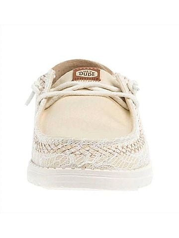 Hey Dude Women's Wendy Patchwork Casual Shoe in Off White/Tan (view 2)