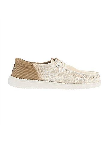 Hey Dude Women's Wendy Patchwork Casual Shoe in Off White/Tan (view 1)
