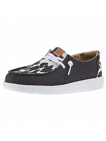Hey Dude Youth Wendy Y Animal Casual Shoe 2 Mo in Black Cow (view 2)