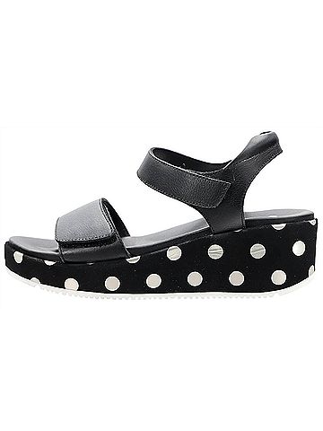 Ara Women's Rosepetal Platform Sandal in Black/Cream (view 2)