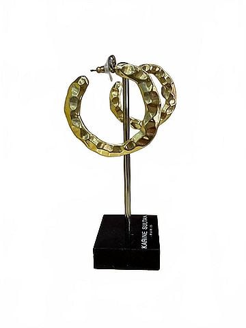 Karine Sultan Women's Hammered Hoop Earrings in Gold (view 1)