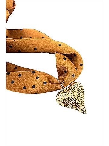Virtue Women's Mel Puff Heart Scarf Necklace in Yellow (view 2)