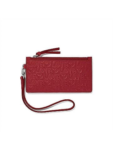 Brighton Women's Deeply In Love Card Pouch in Red (view 1)