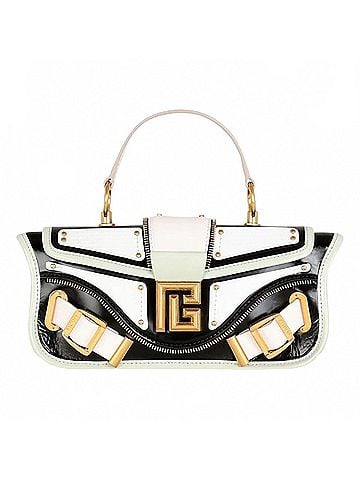 Balmain Women's Blaze Leather Baguette Top Handle Crossbody Bag in Mint Green (view 1)