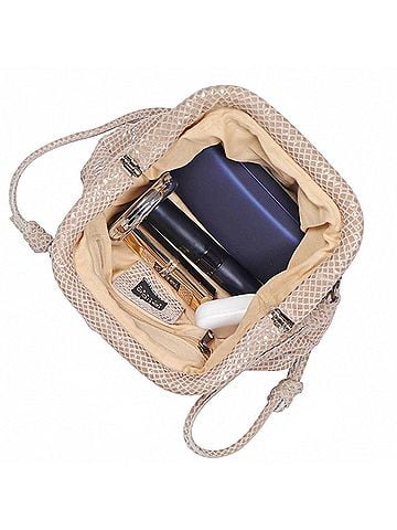 Latico Women's Foil Layla Leather Crossbody Bag in Cream (view 2)