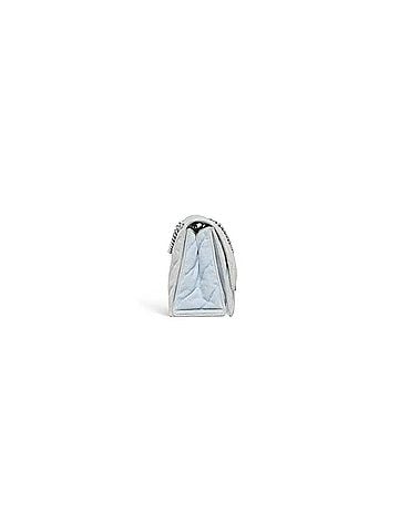 Balenciaga Women's Quilted Denim Crush Chain Bag in Light Blue (view 2)