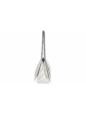 Balenciaga Women's Quilted Crush Chain Bag in Optic White (view 2)