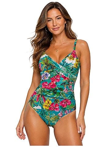 Jantzen Palms &amp; Tropics Surplice Mio One Piece Swimsuit (view 1)