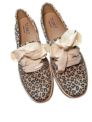 TOMS Carolina Lace Up Espadrille Animal Print Sneakers (view 1)