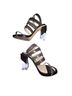 Maiyet 100% Calf Leather Snake Print Brown Ivory Heels Size EU 38 1/2 - photo 1