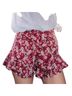 Kivari 100% Rayon Floral Red Ivory Shorts Size XS - photo 1