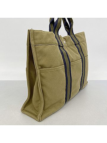 Hermès Hermes Fourre-Tout MM Canvas Tote Bag, Khaki, Men's &amp; Women's (view 2)