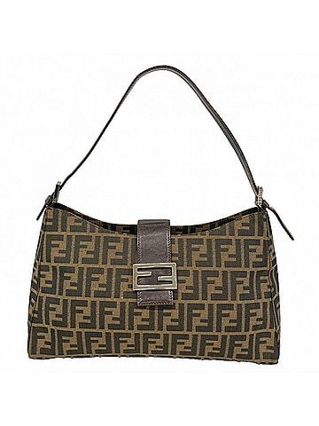 Fendi Fendi Zucca Nylon Canvas Shoulder Bag, Brown, Women's (view 1)