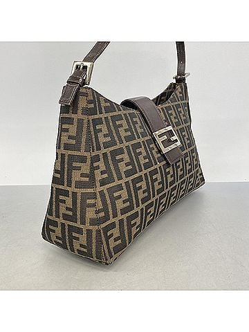 Fendi Fendi Zucca Nylon Canvas Shoulder Bag, Brown, Women's (view 2)