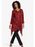 Chico's 100% Silk Floral Red Long Sleeve Blouse Size S - photo 5