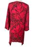 Chico's 100% Silk Floral Red Long Sleeve Blouse Size S - photo 3