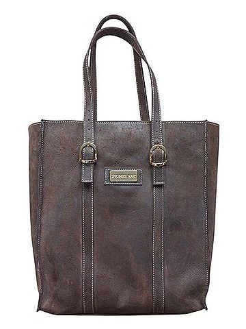 Prison Art Hand-Tattooed Leather Tote Tote (view 2)