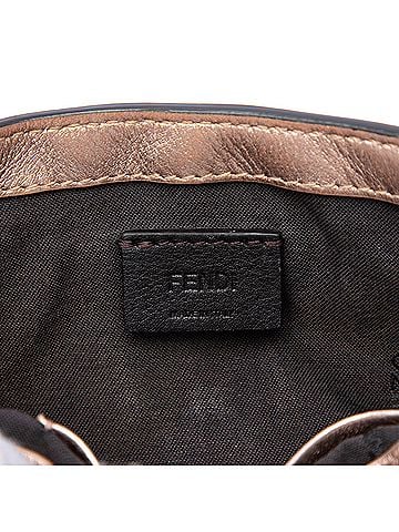 Fendi Mini Zucca Embossed Metallic Leather Baguette Satchel (view 2)