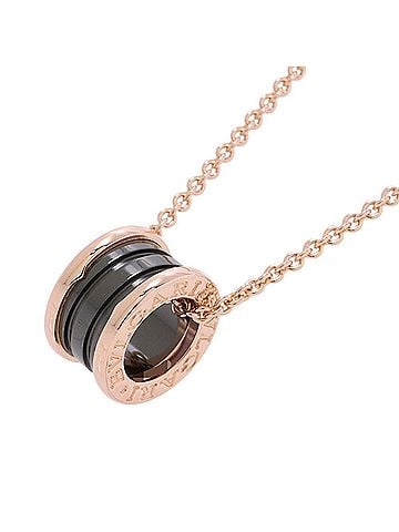 Bvlgari BVLGARI B-zero1 Necklace, 18KPG Pink Gold, Black Ceramic, 346083, Pendant Necklace (view 1)