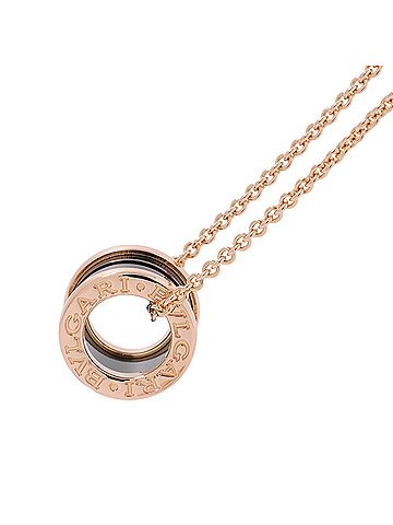 Bvlgari BVLGARI B-zero1 Necklace, 18KPG Pink Gold, Black Ceramic, 346083, Pendant Necklace (view 2)