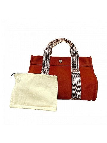 Hermès Hermes Cannes PM Canvas Handbag, Orange, Women's (view 1)