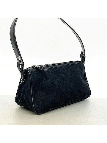 Salvatore Ferragamo Salvatore Ferragamo Gancini Canvas Shoulder Bag, Black, Women's (view 2)