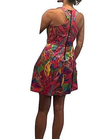 Milly Tropical Print Fit-and-Flare Dress Cocktail Dress (view 2)