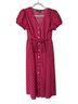ModCloth 100% Polyester 35% Polyester 5% Elastane Polka Dots Pink Red Casual Dress Size M - photo 1