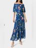 Borgo De Nor 100% Polyester 100% Polyester Floral Blue Green Casual Dress Size 6 - photo 4