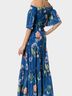 Borgo De Nor 100% Polyester 100% Polyester Floral Blue Green Casual Dress Size 6 - photo 5