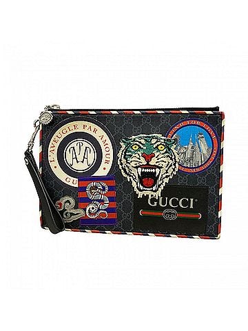 Gucci Gucci GG Supreme Clutch Bag 496346 Black Men's (view 1)