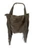 Sorial 100% Suede Solid Green Leather Shoulder Bag One size - photo 7