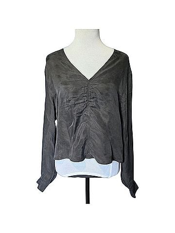 Madewell Brushed Ruched-Front Top Long Sleeve T-Shirt (view 1)