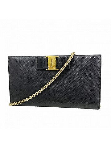 Salvatore Ferragamo Salvatore Ferragamo Wallet/Shoulder Wallet Vara Leather Black Women's (view 1)