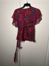 Anna Sui 100% Silk Paisley Purple Pink Orange Green Blouse Size 4 - photo 13