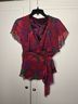 Anna Sui 100% Silk Paisley Purple Pink Orange Green Blouse Size 4 - photo 14