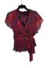 Anna Sui 100% Silk Paisley Purple Pink Orange Green Blouse Size 4 - photo 1