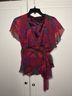 Anna Sui 100% Silk Paisley Purple Pink Orange Green Blouse Size 4 - photo 5