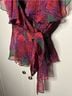 Anna Sui 100% Silk Paisley Purple Pink Orange Green Blouse Size 4 - photo 8